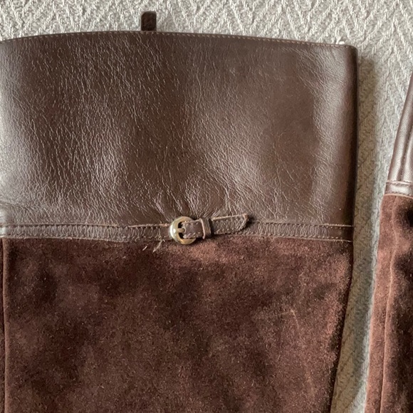 Talbots Suede Drk Brown Leather Heel Boots Size 7.5B. - Picture 6 of 16